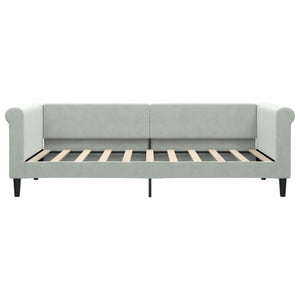 Divano Letto con Materasso Grigio Chiaro 90x190 cm in Velluto 3197760