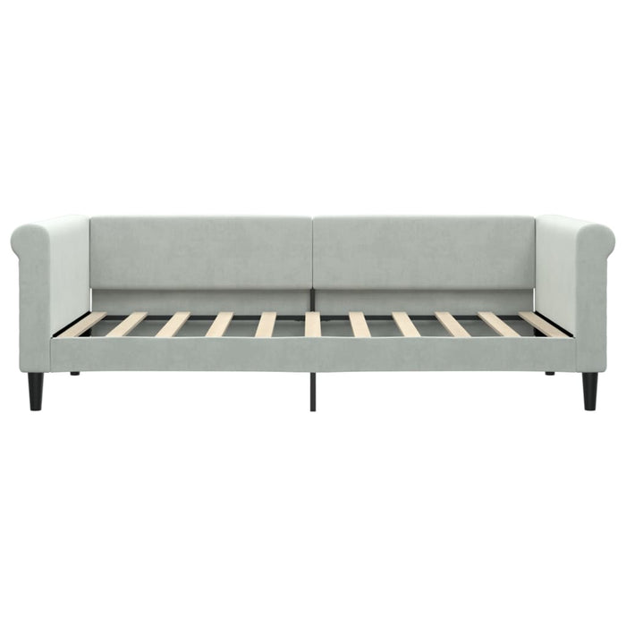 Divano Letto con Materasso Grigio Chiaro 90x190 cm in Velluto 3197760