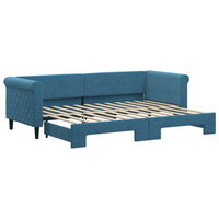 Divano Letto con Letto Estraibile Blu 80x200 cm in Velluto 3197763