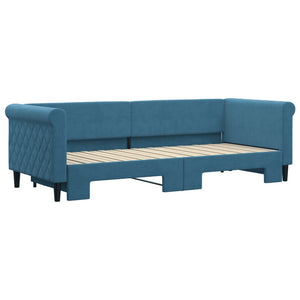 Divano Letto con Letto Estraibile Blu 80x200 cm in Velluto 3197763