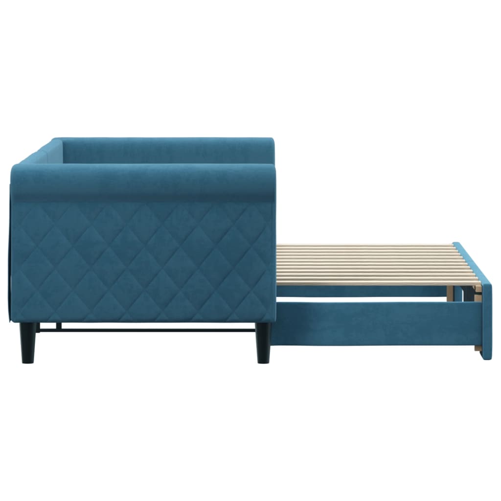 Divano Letto con Letto Estraibile Blu 80x200 cm in Velluto 3197763