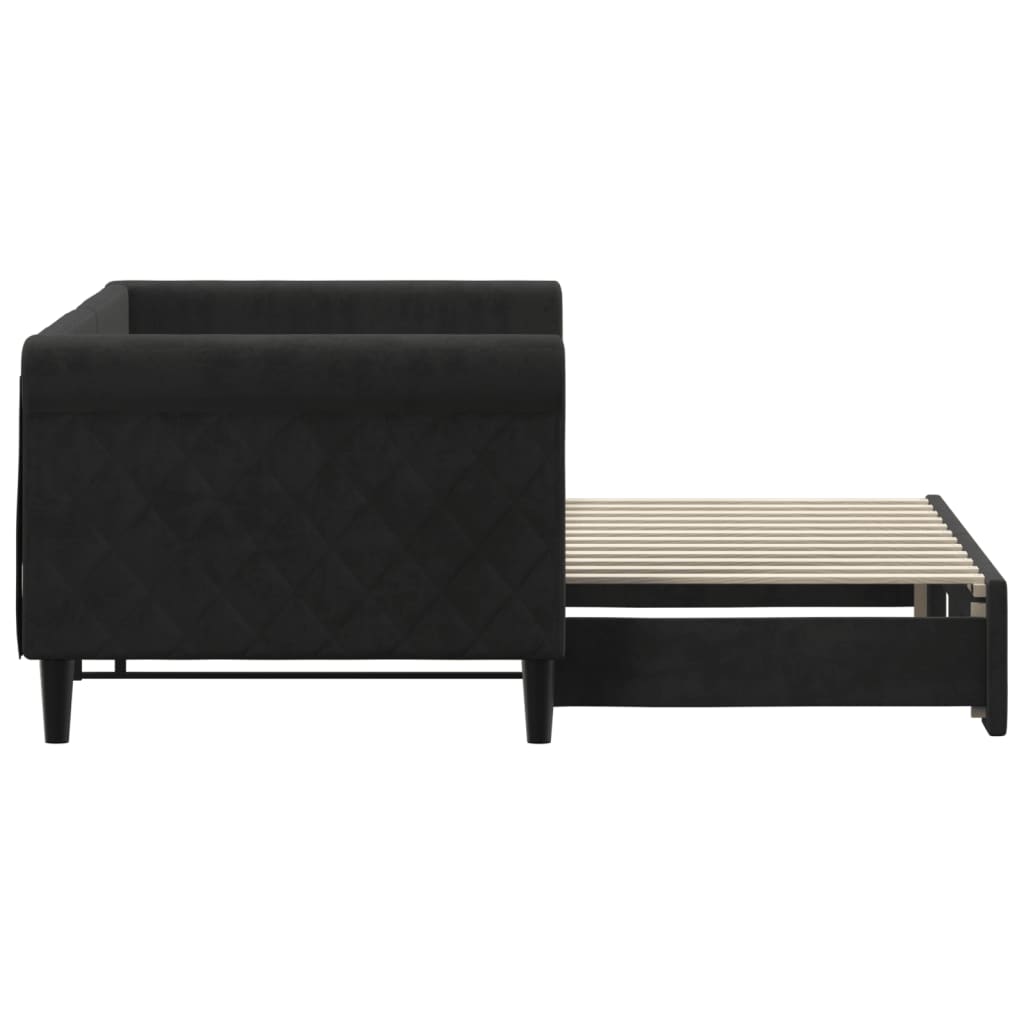 Divano Letto con Letto Estraibile Nero 80x200 cm in Velluto 3197768