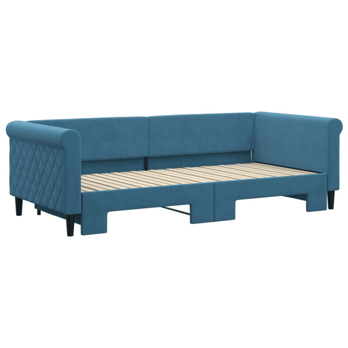 Divano Letto con Letto Estraibile Blu 90x200 cm in Velluto 3197770