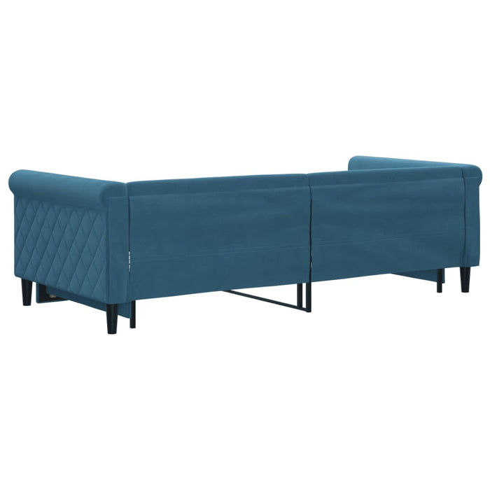 Divano Letto con Letto Estraibile Blu 90x200 cm in Velluto 3197770