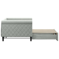 Divano Letto con Letto Estraibile Grigio Chiaro 90x200 Velluto 3197771