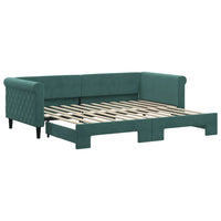 Divano Letto con Letto Estraibile Verde Scuro 90x200cm Velluto 3197773