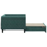 Divano Letto con Letto Estraibile Verde Scuro 90x200cm Velluto 3197773