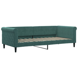 Divano Letto con Letto Estraibile Verde Scuro 90x200cm Velluto 3197773