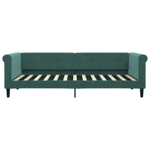 Divano Letto con Letto Estraibile Verde Scuro 90x200cm Velluto 3197773