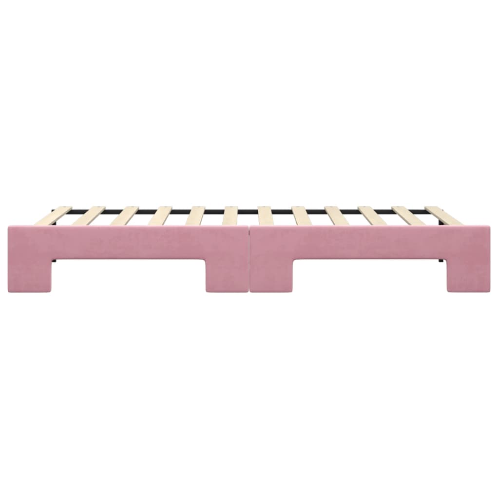 Divano Letto con Letto Estraibile Rosa 90x200 cm in Velluto 3197774