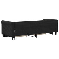 Divano Letto Estraibile con Cassetti Nero 80x200 cm in Velluto 3197816