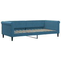 Divano Letto Estraibile con Cassetti Blu 90x200 cm in Velluto 3197818