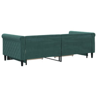 Divano Letto Estraibile Cassetti Verde Scuro 90x200cm Velluto 3197821