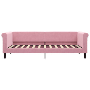 Divano Letto Estraibile con Cassetti Rosa 90x200 cm Velluto 3197822