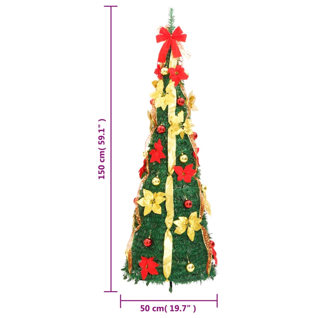 Albero di Natale Artificiale Pop-up con 100 LED Verde 150 cm 357761