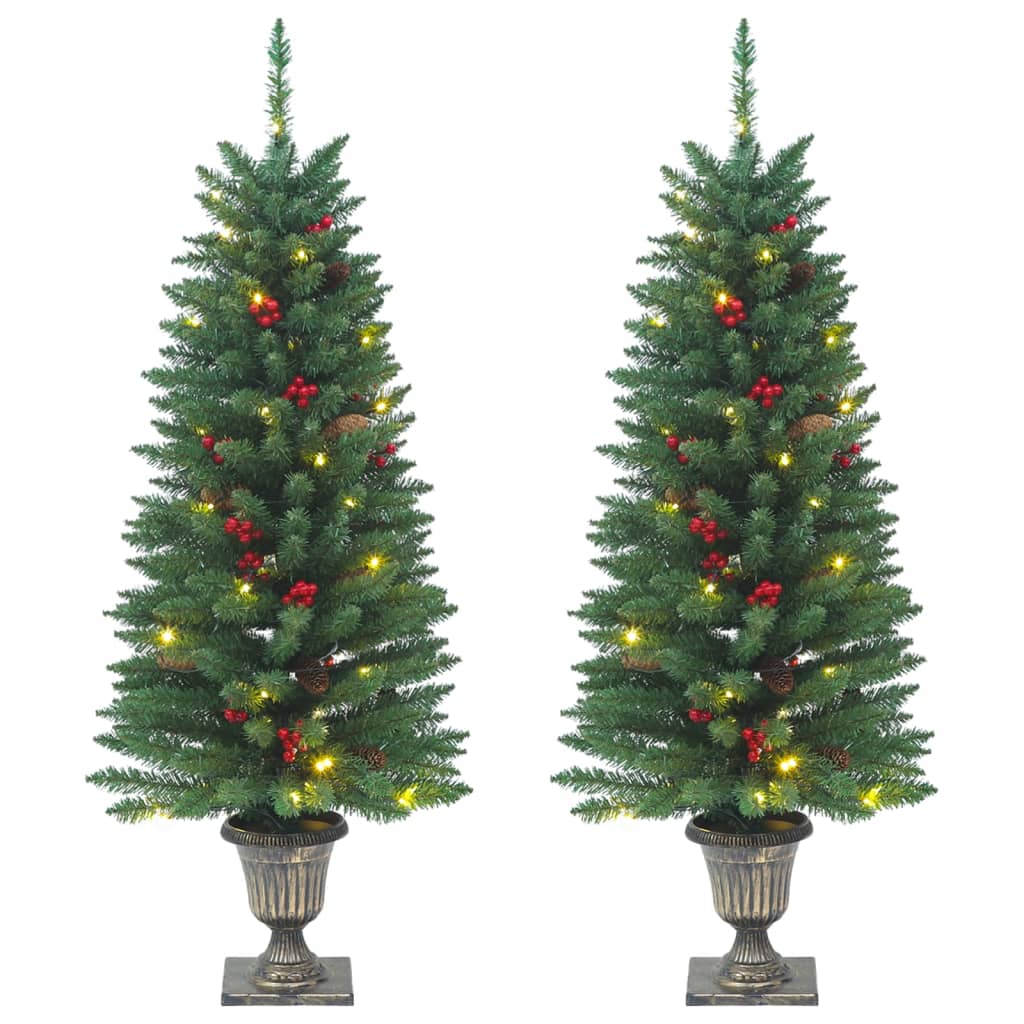 Alberi di Natale Artificiali 2 pz con 100 LED Verde 120 cm 357770