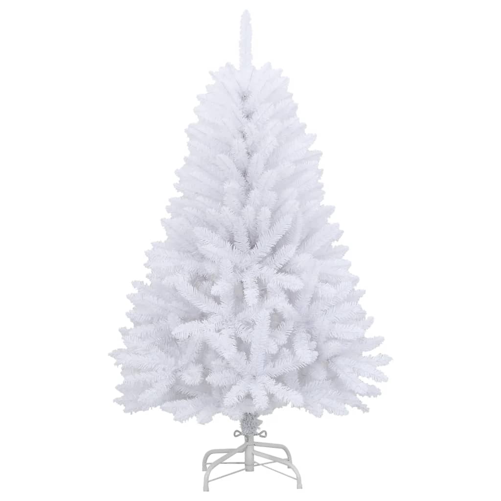 Albero di Natale Artificiale Incernierato con Base Bianco 120cm 357784