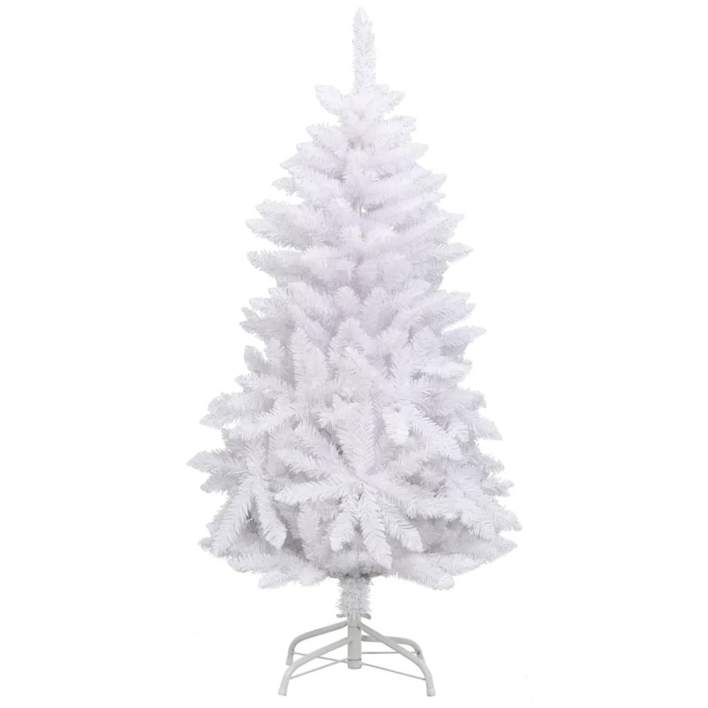 Albero di Natale Artificiale Incernierato con Base Bianco 120cm 357784