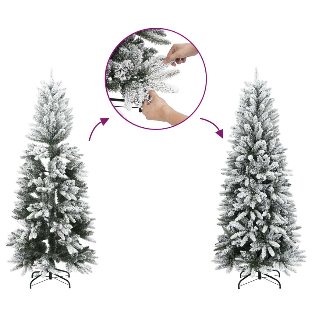 Albero di Natale Artificiale Incernierato con Base Bianco 120cm 357784