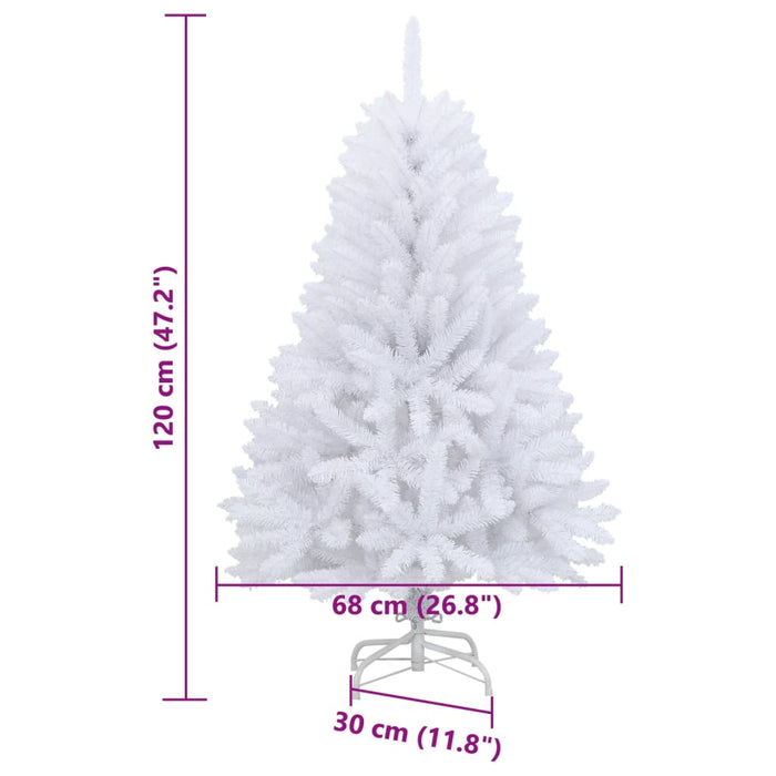 Albero di Natale Artificiale Incernierato con Base Bianco 120cm 357784