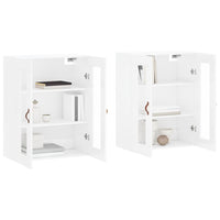 Armadietti a Parete 2 pz Bianco Lucido in Legno Multistrato 3197915