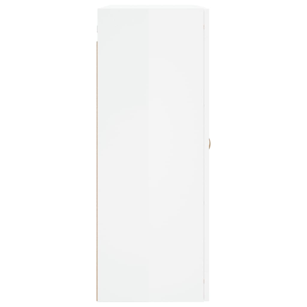 Armadietti a Parete 2 pz Bianco Lucido in Legno Multistrato 3197915