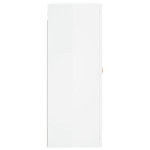 Armadietti a Parete 2 pz Bianco Lucido in Legno Multistrato 3197915