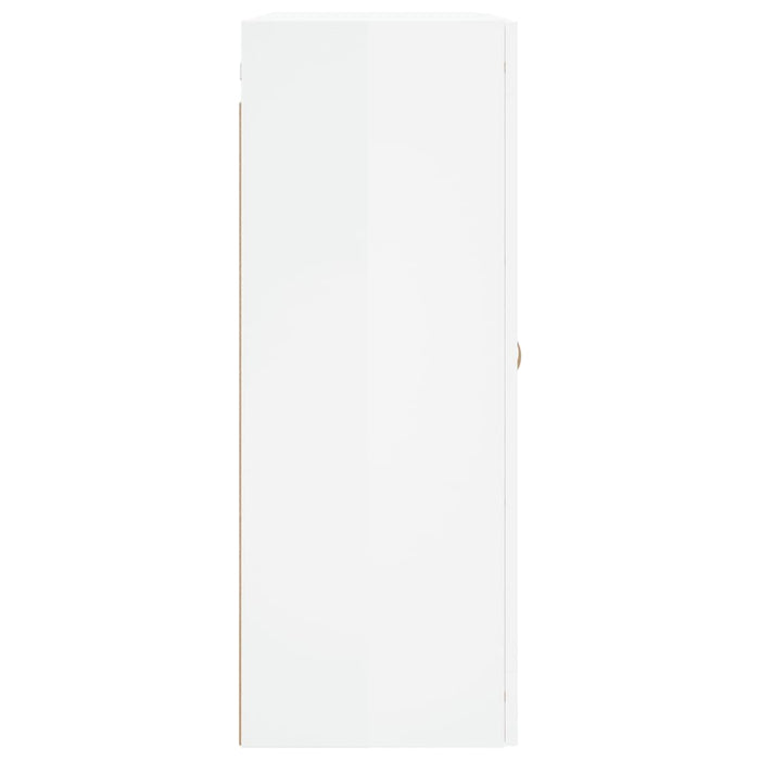 Armadietti a Parete 2 pz Bianco Lucido in Legno Multistrato 3197915