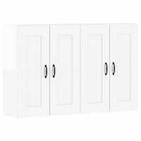 Armadietti a Parete 2 pz Bianco Lucido in Legno Multistratocod mxl 93662