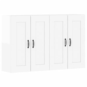 Armadietti a Parete 2 pz Bianco Lucido in Legno Multistratocod mxl 93662