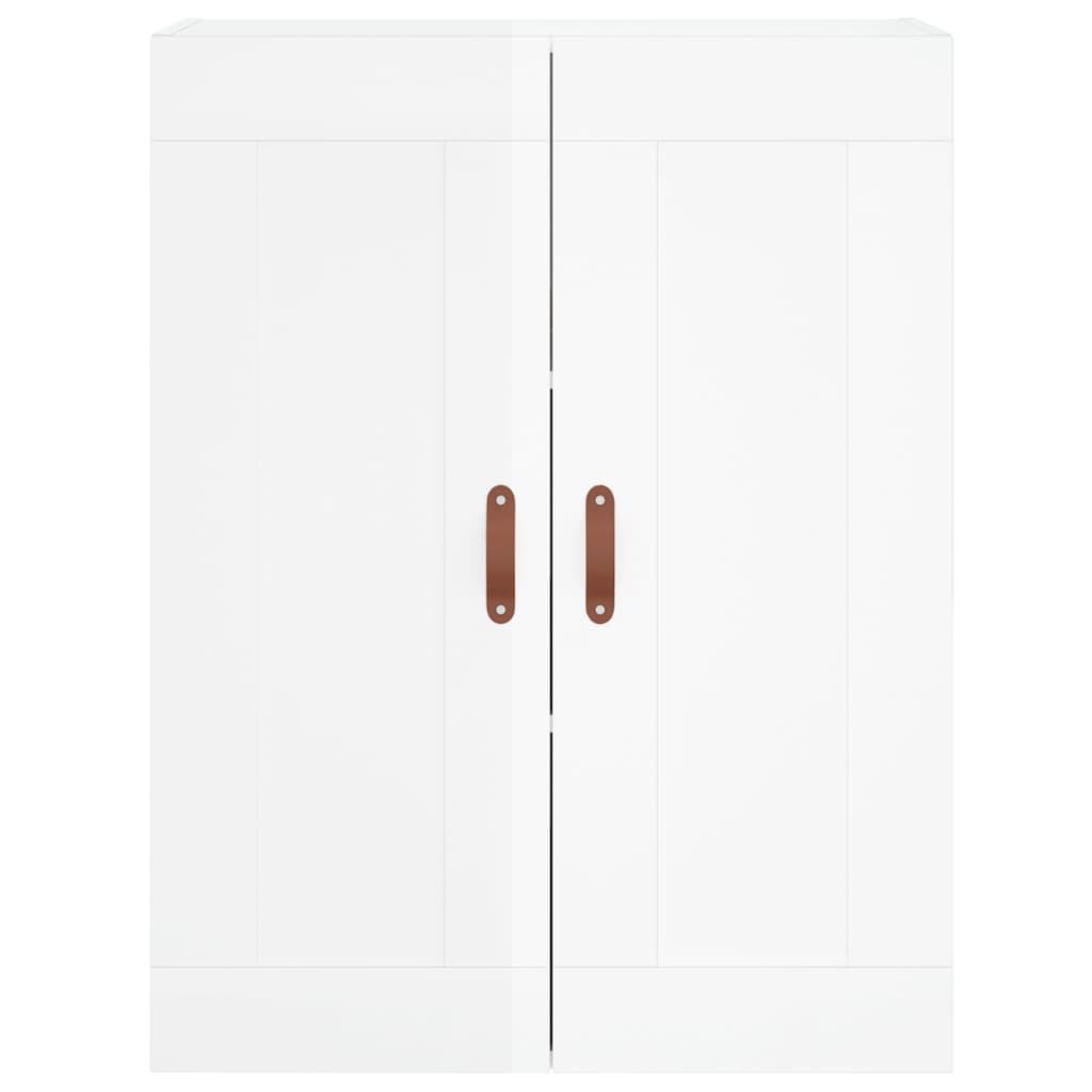 Armadietti a Parete 2 pz Bianco Lucido in Legno Multistrato 3197995