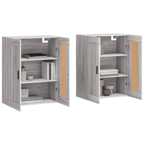 Armadietti a Parete 2 pz Grigio Sonoma in Legno Multistrato 3198039