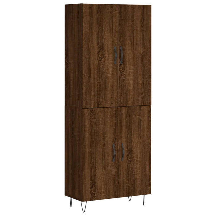 Credenza Rovere Marrone 69,5x34x180 cm in Legno Multistrato 3198064