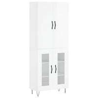 Credenza Bianco Lucido 69,5x34x180 cm in Legno Multistrato 3198067