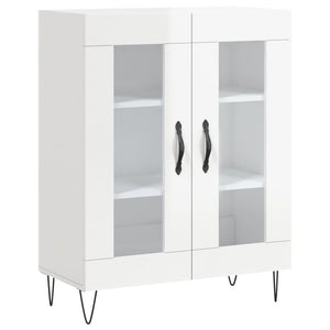 Credenza Bianco Lucido 69,5x34x180 cm in Legno Multistrato 3198067