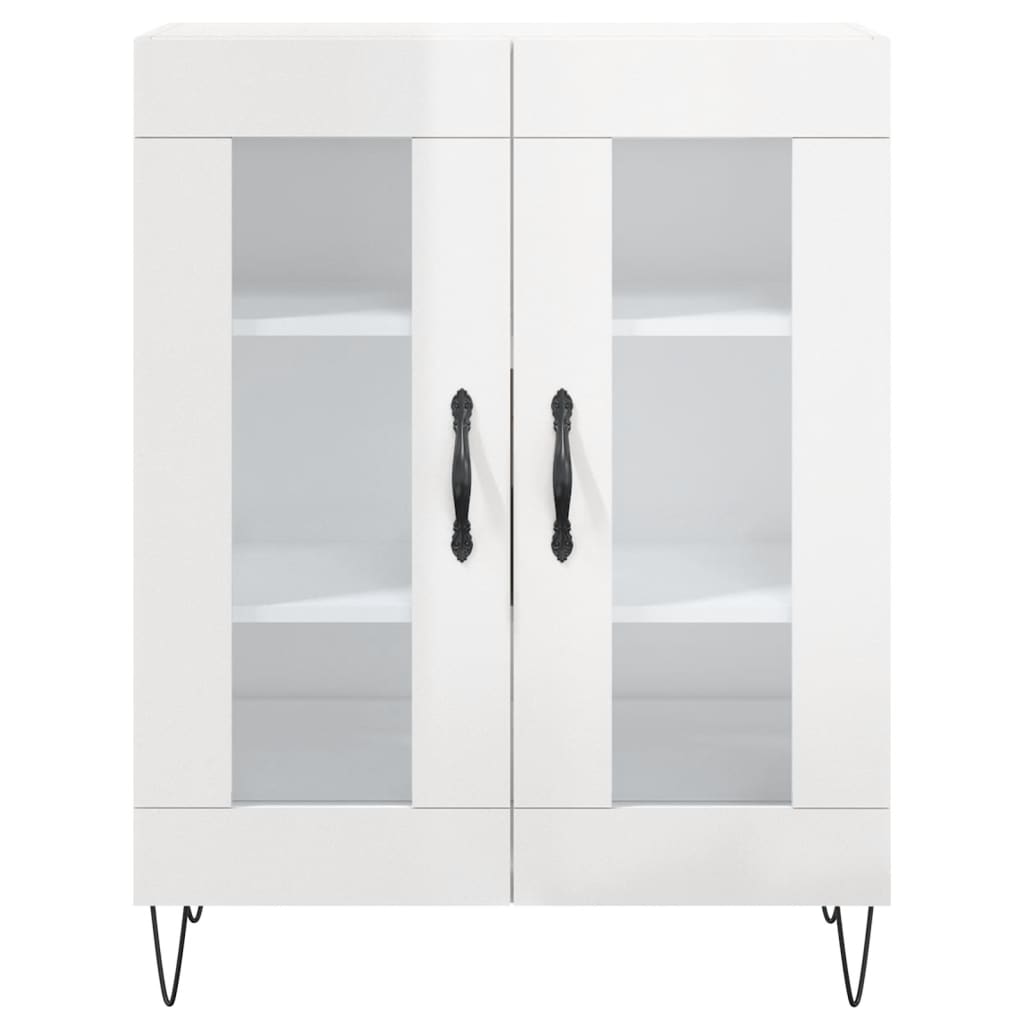 Credenza Bianco Lucido 69,5x34x180 cm in Legno Multistrato 3198067