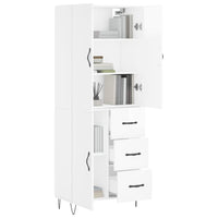 Credenza Bianco Lucido 69,5x34x180 cm in Legno Multistrato 3198091