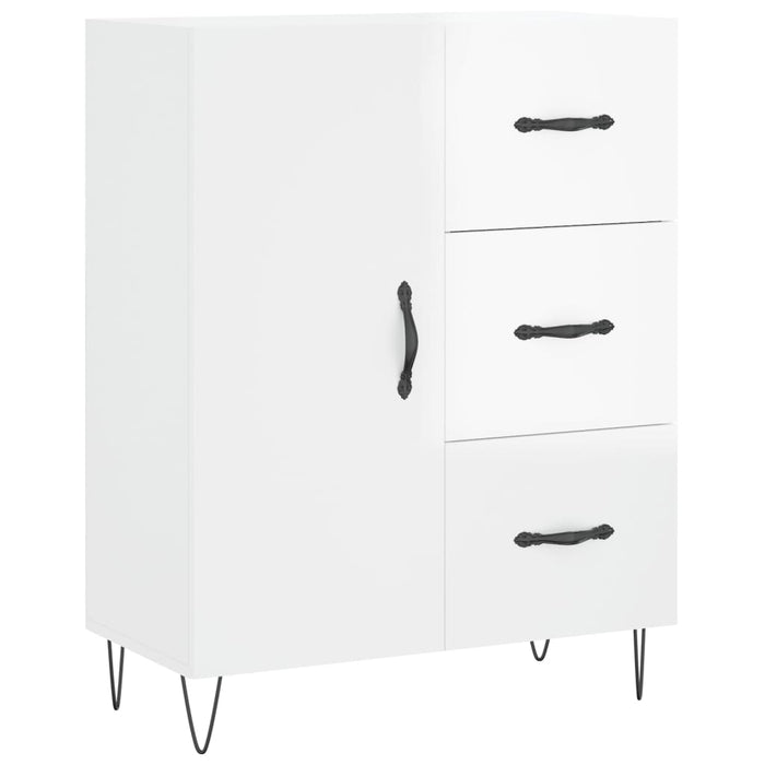 Credenza Bianco Lucido 69,5x34x180 cm in Legno Multistrato 3198091