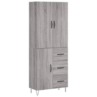 Credenza Grigio Sonoma 69,5x34x180 cm in Legno Multistrato 3198095