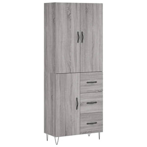 Credenza Grigio Sonoma 69,5x34x180 cm in Legno Multistrato 3198095