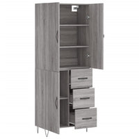 Credenza Grigio Sonoma 69,5x34x180 cm in Legno Multistrato 3198095