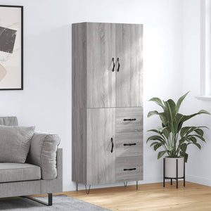 Credenza Grigio Sonoma 69,5x34x180 cm in Legno Multistrato 3198095