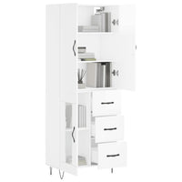 Credenza Bianco Lucido 69,5x34x180 cm in Legno Multistratocod mxl 107448