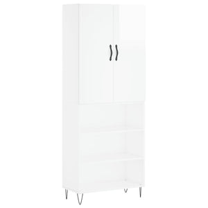 Credenza Bianco Lucido 69,5x34x180 cm in Legno Multistrato 3198115