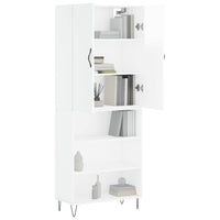 Credenza Bianco Lucido 69,5x34x180 cm in Legno Multistrato 3198115