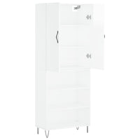 Credenza Bianco Lucido 69,5x34x180 cm in Legno Multistrato 3198115