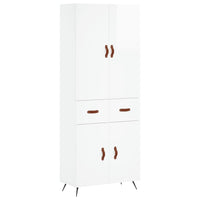 Credenza Bianco Lucido 69,5x34x180 cm in Legno Multistrato 3198123