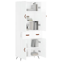 Credenza Bianco Lucido 69,5x34x180 cm in Legno Multistrato 3198123