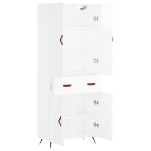 Credenza Bianco Lucido 69,5x34x180 cm in Legno Multistrato 3198123