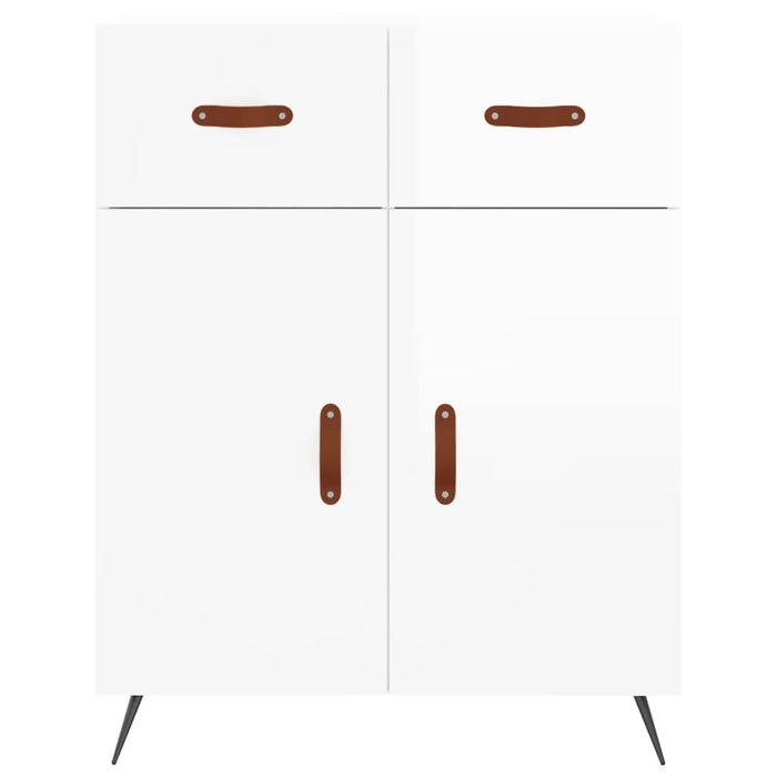 Credenza Bianco Lucido 69,5x34x180 cm in Legno Multistrato 3198123